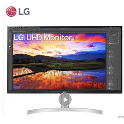 LG 31.5英寸 4K UHD HDR IPS屏 廣色域 FreeSync 內(nèi)置音箱 升降底座 游戲 超高清顯示器 32UN650 -W